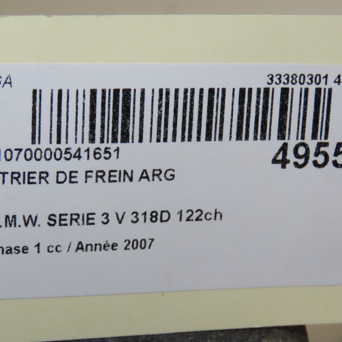Etrier de frein arrière gauche occasion B.M.W. SERIE 3 V Phase 1 03-2005->09-2008 318D 122ch 34216776377 6