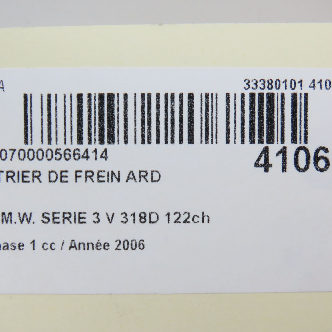 Etrier de frein arrière droit occasion B.M.W. SERIE 3 V Phase 1 03-2005->09-2008 318D 122ch 34216776378 6