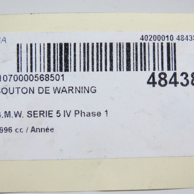 Bouton de warning occasion B.M.W. SERIE 5 IV Phase 1 12-1995->07-2000 61318350947 5