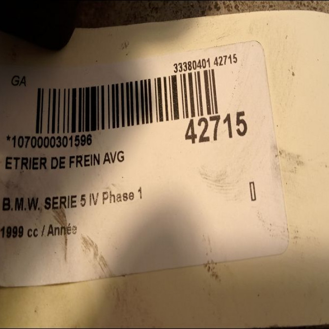 Etrier de frein avant gauche occasion B.M.W. SERIE 5 IV Phase 1 12-1995->07-2000 34111163385 2