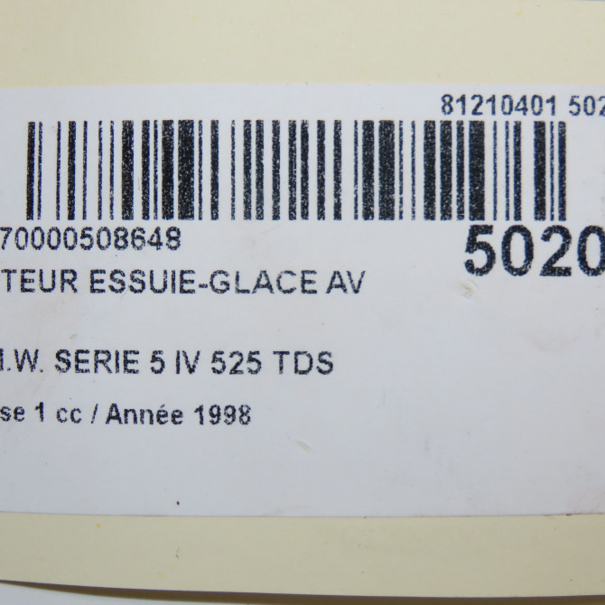 Moteur essuie-glace avant occasion B.M.W. SERIE 5 IV Phase 1 12-1995->07-2000 525 TDS 67638360603 6