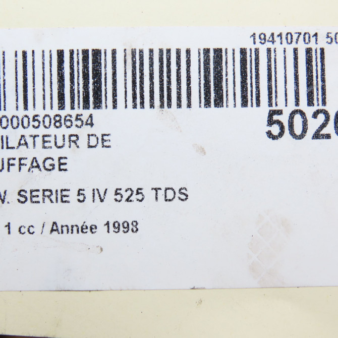 Ventilateur de chauffage occasion B.M.W. SERIE 5 IV Phase 1 12-1995->07-2000 525 TDS 64118372493 6