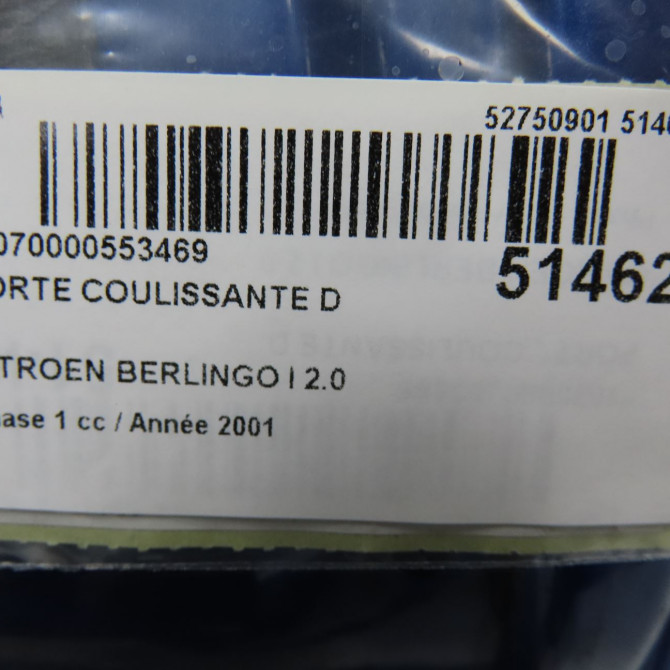 Porte coulissante d occasion CITROEN BERLINGO I Phase 1 09-1996->11-2002 2.0 HDi 9008E5 6