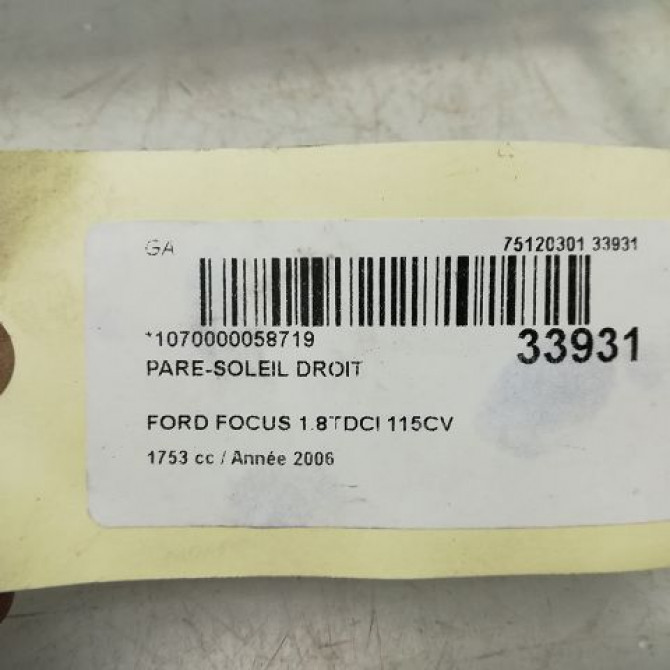 Pare-soleil droit occasion FORD FOCUS II Phase 1 09-2004->12-2007 1708997 3