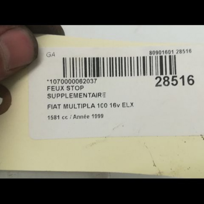 Feux stop supplementaire occasion FIAT MULTIPLA Phase 1 01-1999->09-2004 46794643 3