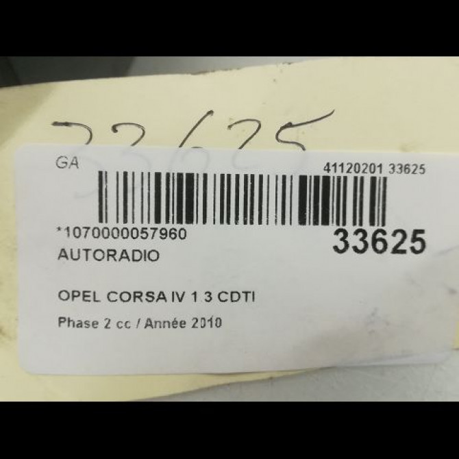 Autoradio occasion OPEL CORSA IV Phase 2 01-2011->03-2015 1.3 CDTI 75ch 13254188 3