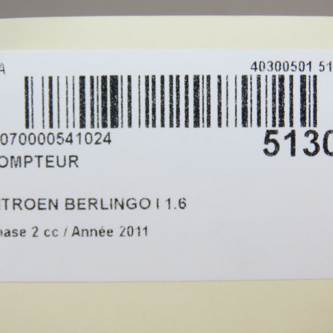Compteur occasion CITROEN BERLINGO I Phase 2 11-2002->10-2010 1.6 HDi 75ch 6105V7 5