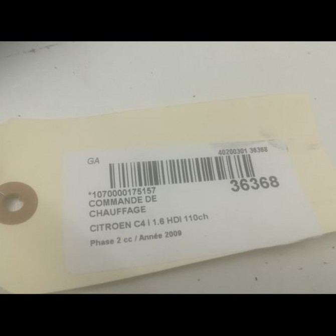 Commande de chauffage occasion CITROEN C4 I Phase 2 07-2008->10-2010 1.6 HDI 110ch 3