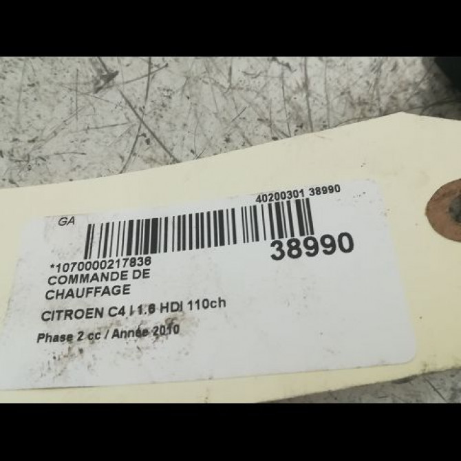 Commande de chauffage occasion CITROEN C4 I Phase 2 07-2008->10-2010 1.6 HDI 110ch 3