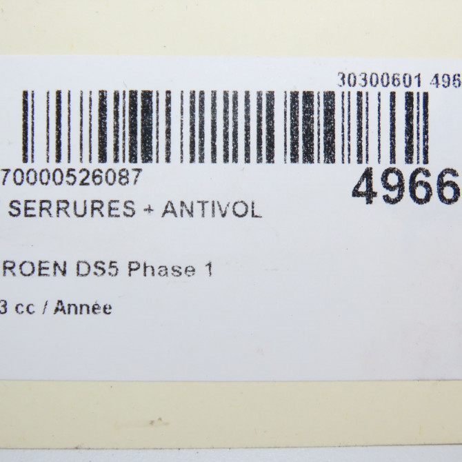 Kit serrures + antivol occasion CITROEN DS5 Phase 1 06-2011->... 9675303280 6