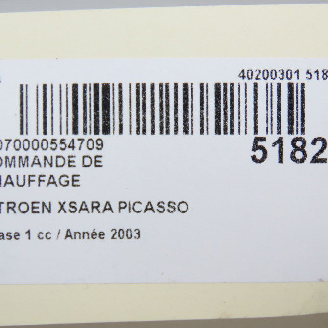 Commande de chauffage occasion CITROEN XSARA PICASSO Phase 1 12-1999->02-2004 2.0 HDi 90ch 6451LT 6