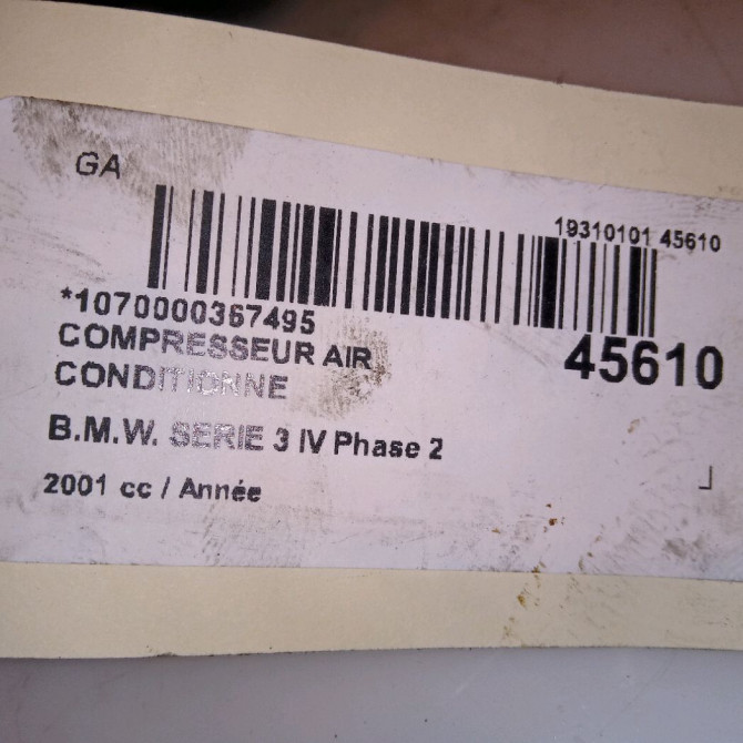 Compresseur air conditionne occasion B.M.W. SERIE 3 IV Phase 2 09-2001->03-2005 64526916232 5