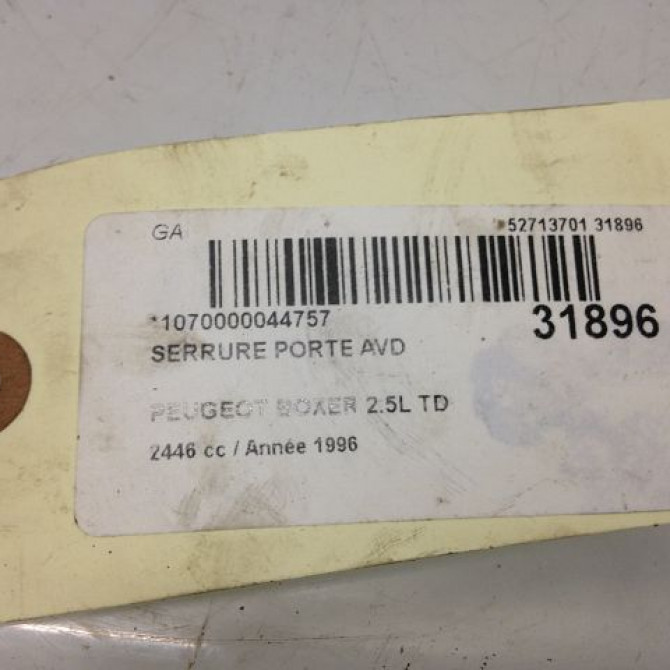 Serrure porte avd occasion PEUGEOT BOXER I Phase 1 07-1994->02-2002 9136G3 3