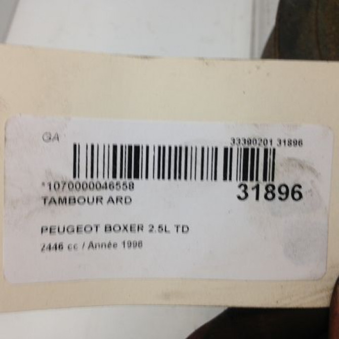 Tambour arrière droit occasion PEUGEOT BOXER I Phase 1 07-1994->02-2002 424738 4