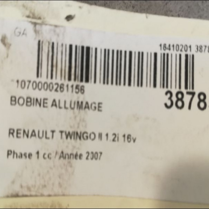 Bobine allumage occasion RENAULT TWINGO II Phase 1 06-2007->11-2011 1.2i 16v 75ch 8200702693 2
