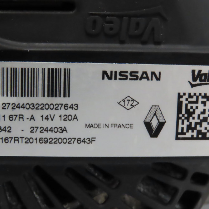 Alternateur occasion DACIA SANDERO II Phase 1 04-1995->04-1999 1.0i 75ch 231001167R 7