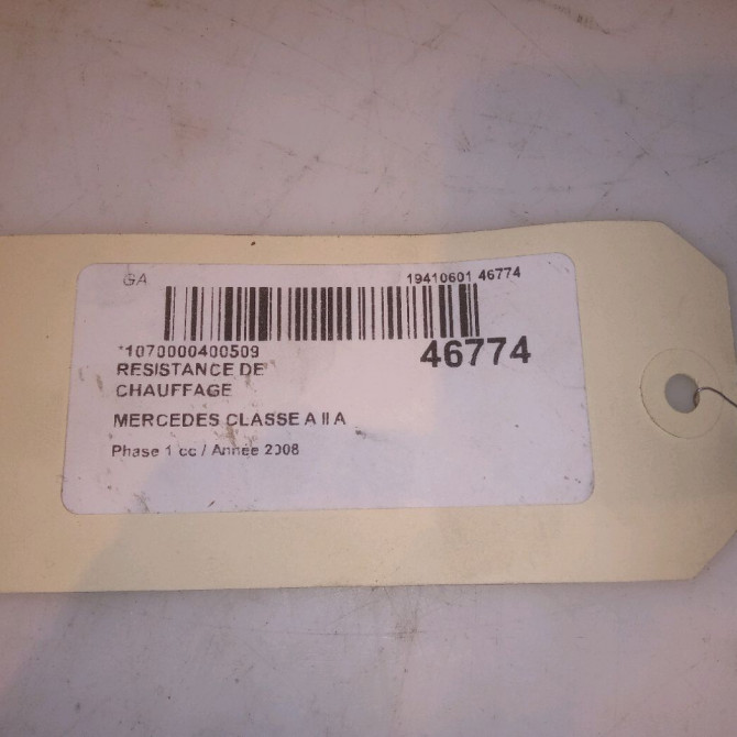 Resistance de chauffage occasion MERCEDES CLASSE A II Phase 1 12-2004->04-2008 A 180 CDI 1698300861 5