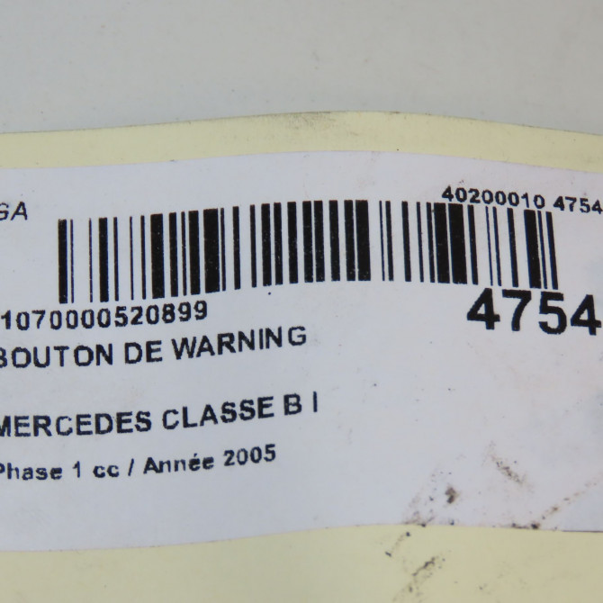 Bouton de warning occasion MERCEDES CLASSE B I Phase 1 06-2005->04-2008 B200CDI 140ch 16982074109174 4