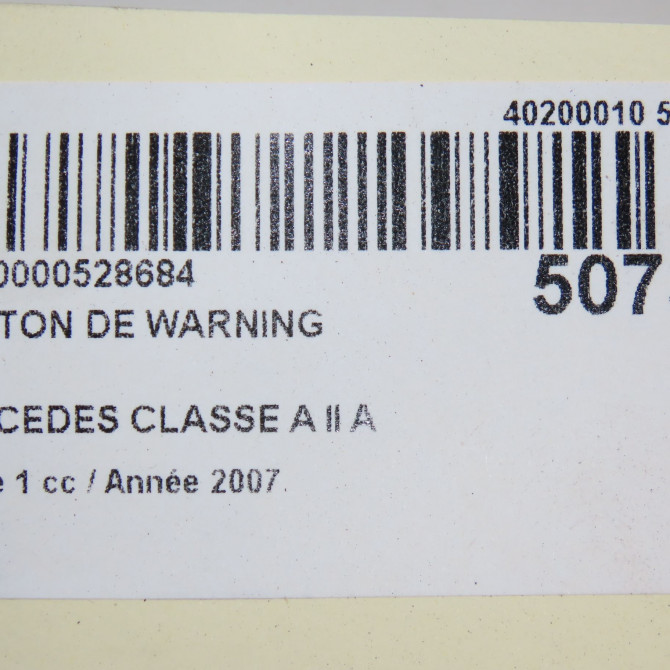 Bouton de warning occasion MERCEDES CLASSE A II Phase 1 12-2004->04-2008 A 180 CDI 16982074109174 4