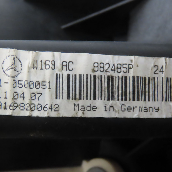 Ventilateur de chauffage occasion MERCEDES CLASSE A II Phase 1 12-2004->04-2008 A 180 CDI 1698200642 5