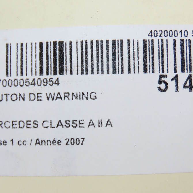 Bouton de warning occasion MERCEDES CLASSE A II Phase 1 12-2004->04-2008 A 180 CDI 16982074109174 4