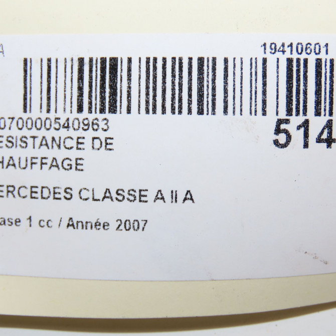 Resistance de chauffage occasion MERCEDES CLASSE A II Phase 1 12-2004->04-2008 A 180 CDI 1698300861 4