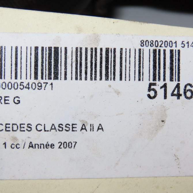 Phare gauche occasion MERCEDES CLASSE A II Phase 1 12-2004->04-2008 A 180 CDI 1698200361 6