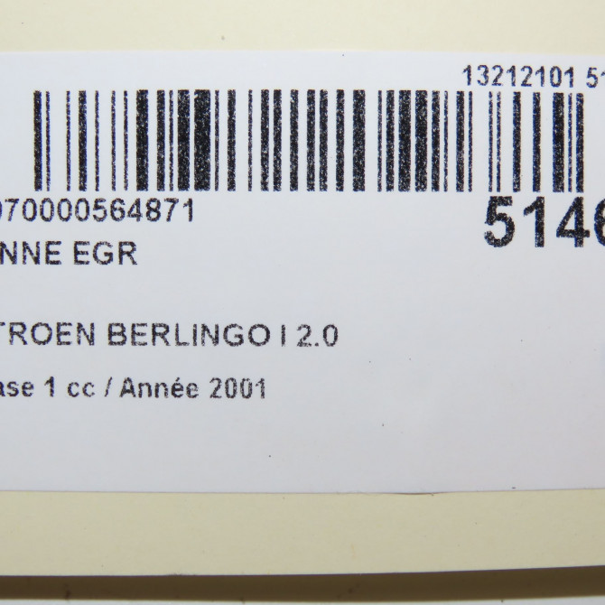 Vanne EGR occasion CITROEN BERLINGO I Phase 1 09-1996->11-2002 2.0 HDi 5