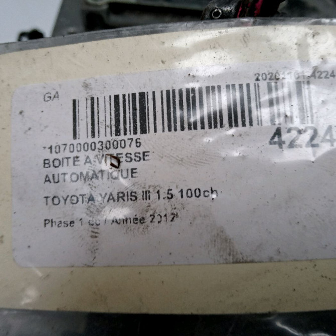 Boîte à vitesse automatique occasion TOYOTA YARIS III YARIS III Phase 1 2011-03-01->2015-04-30 1.5 100ch 3090052010 5