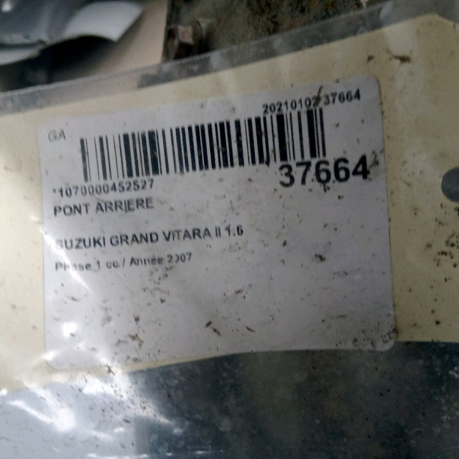 Pont arriere occasion SUZUKI GRAND VITARA II Phase 1 09-2005->09-2009 1.6 VVT 106ch 6