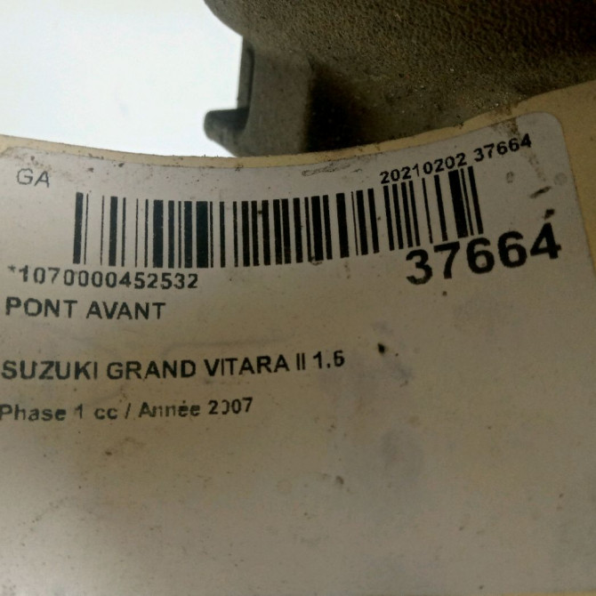 Pont avant occasion SUZUKI GRAND VITARA II Phase 1 09-2005->09-2009 1.6 VVT 106ch 4