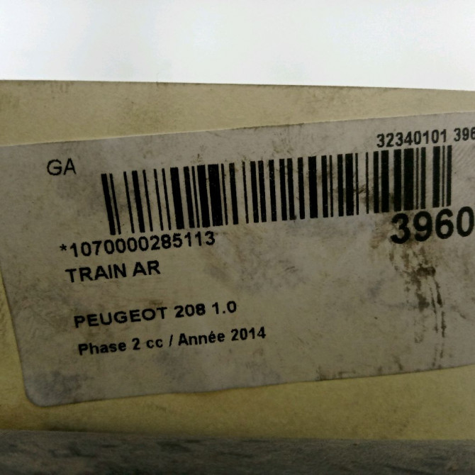 Train arrière occasion PEUGEOT 208 Phase 2 04-2015->... 1.0 PURETECH 68ch 3