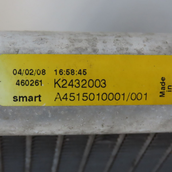 Radiateur occasion SMART SMART CITY/FORTWO II Phase 1 04-2007->03-2015 A4515010001 3