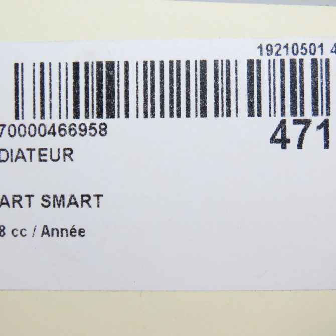 Radiateur occasion SMART SMART CITY/FORTWO II Phase 1 04-2007->03-2015 A4515010001 5