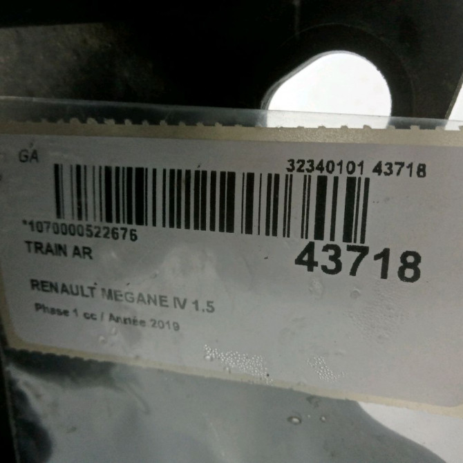 Train arrière occasion RENAULT MEGANE IV Phase 1 12-2015->... 1.5 DCi 115ch 555019346R 3
