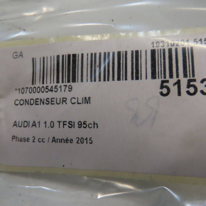 Condenseur clim occasion AUDI A1 A1 Phase 2 2014-12-01->2019-06-30 1.0 TFSI 95ch 6C0816411C 5