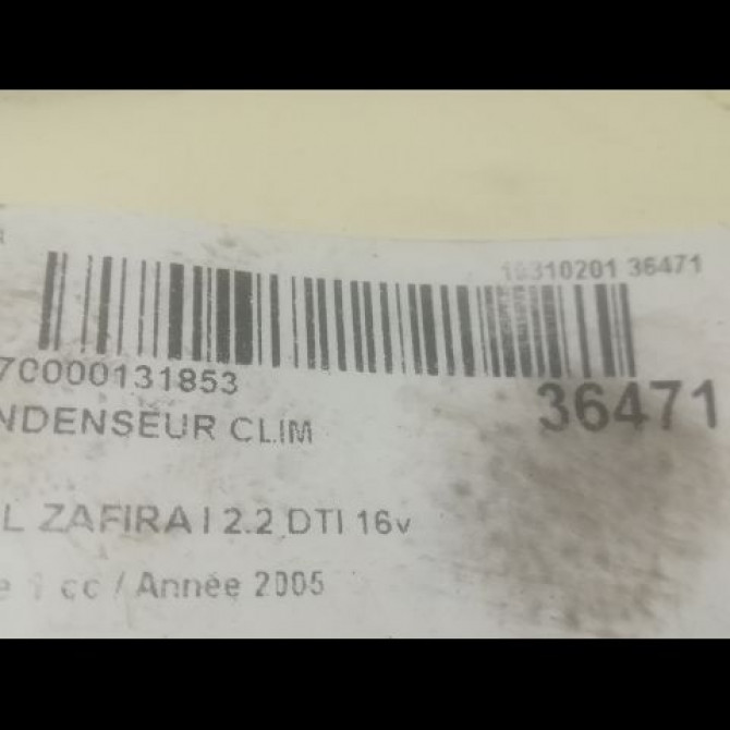 Condenseur clim occasion OPEL ZAFIRA I Phase 1 03-1999->07-2005 2.2 DTI 16v 125ch 95515192 3