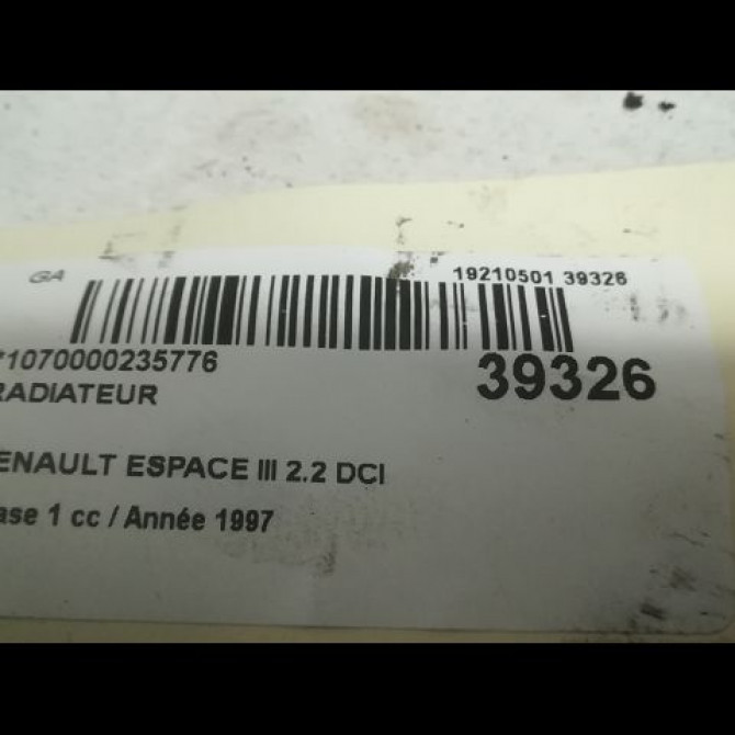 Radiateur occasion RENAULT ESPACE III Phase 1 12-1996->09-2002 2.2 DCI 115ch 7701041957 3