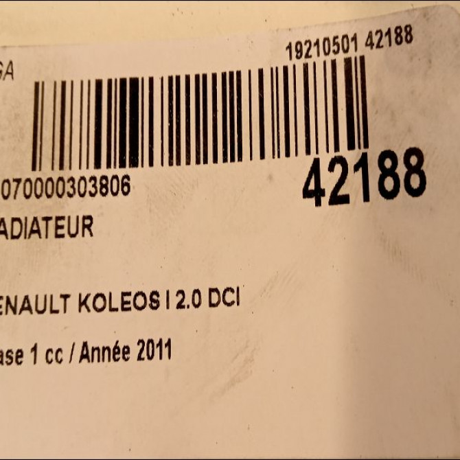 Radiateur occasion RENAULT KOLEOS I Phase 1 06-2008->12-2011 2.0 DCI 16v 150ch 214006645R 3