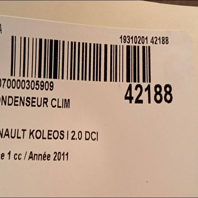 Condenseur clim occasion RENAULT KOLEOS I Phase 1 06-2008->12-2011 2.0 DCI 16v 150ch 921005115R 3