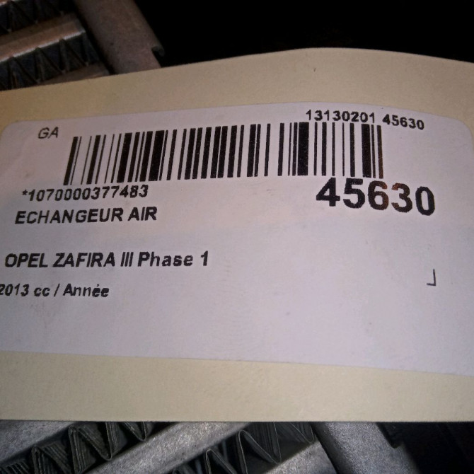 Echangeur air occasion OPEL ZAFIRA III Phase 1 11-2011->... 13267647 4