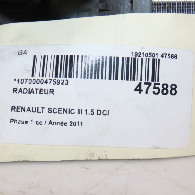 Radiateur occasion RENAULT SCENIC III Phase 1 04-2009->11-2011 1.5 DCI 110ch 214100002R 3