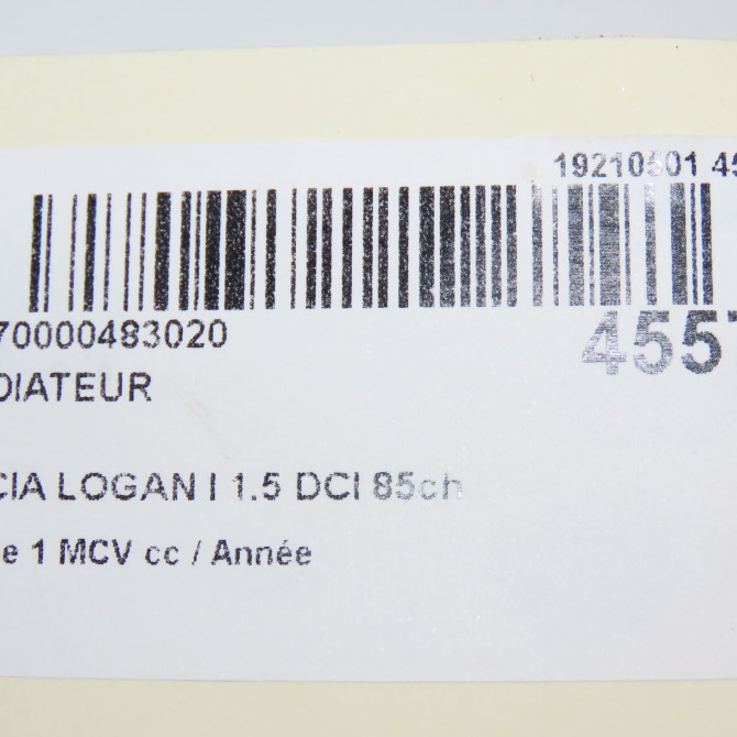 Radiateur occasion DACIA LOGAN I Phase 1 MCV 01-2007->10-2008 1.5 DCI 85ch 8200582026 5