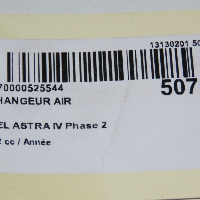 Echangeur air occasion OPEL ASTRA IV ASTRA IV Phase 2 2012-07-01->2016-04-30 13267646 5