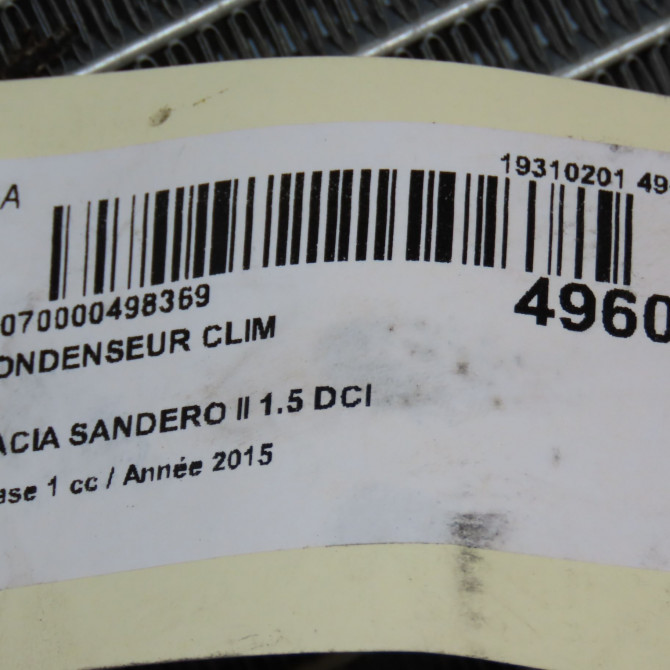 Condenseur clim occasion DACIA SANDERO II Phase 1 10-2012->... 1.5 DCI 90ch 921006454R 5