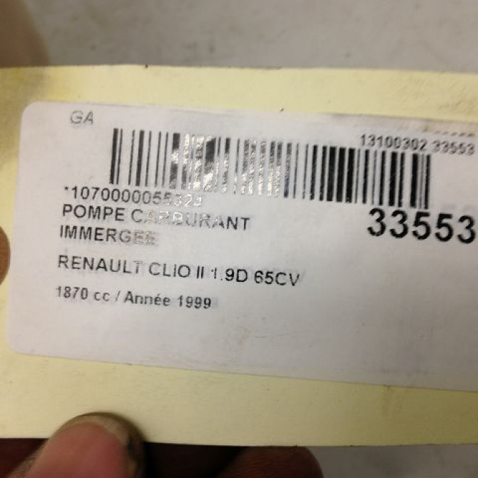 Pompe à carburant immergée occasion RENAULT CLIO II Phase 1 03-1998->06-2001 1.9 D 7700416987 3