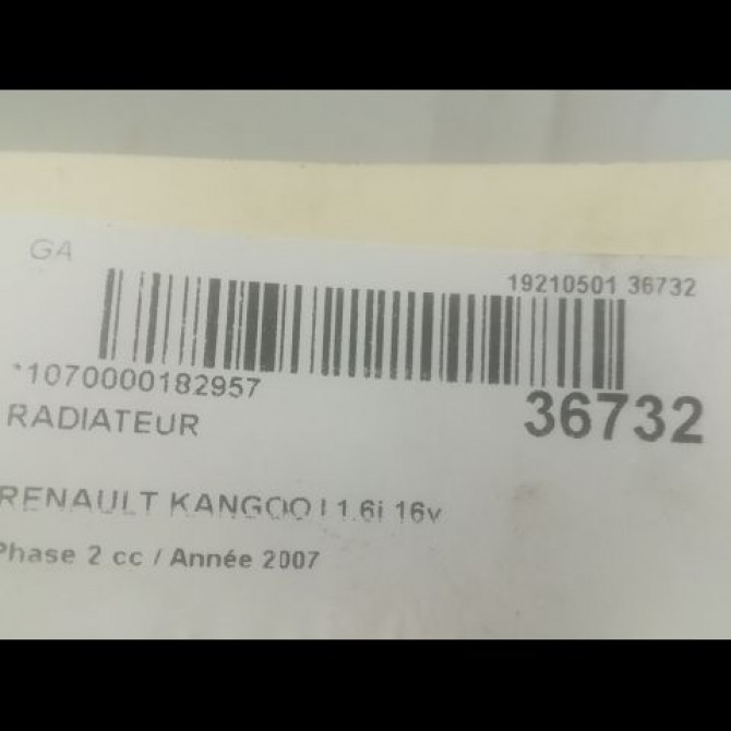 Radiateur occasion RENAULT KANGOO I Phase 2 03-2003->06-2010 1.6i 16v 95ch 8200072713 3