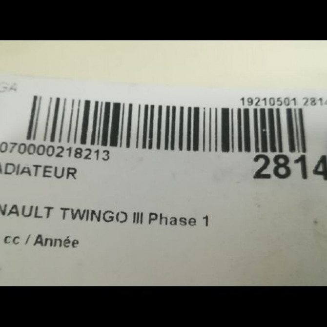 Radiateur occasion RENAULT TWINGO III Phase 1 06-2014->... 214105514R 3