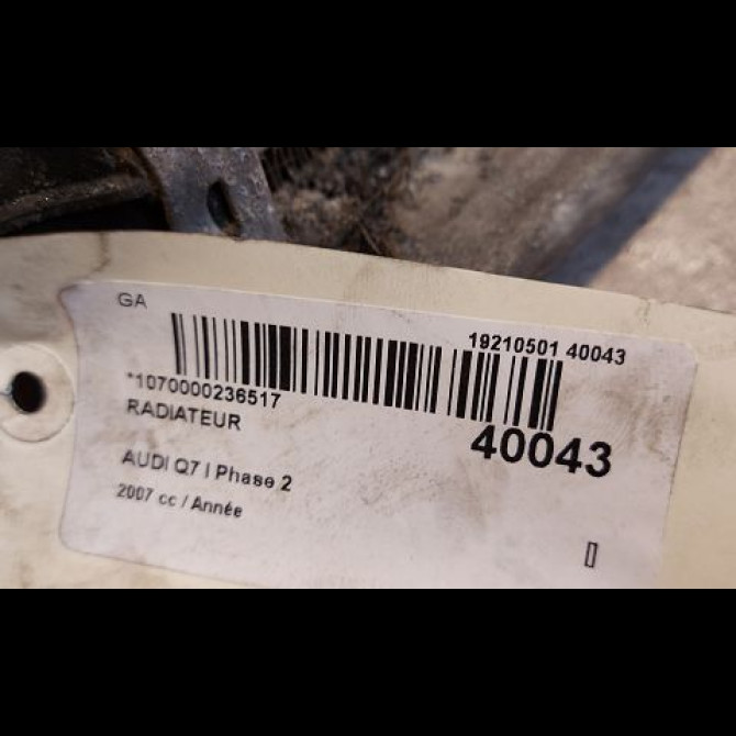 Radiateur occasion AUDI Q7 I Phase 2 04-2009->04-2015 7L0121253A 3