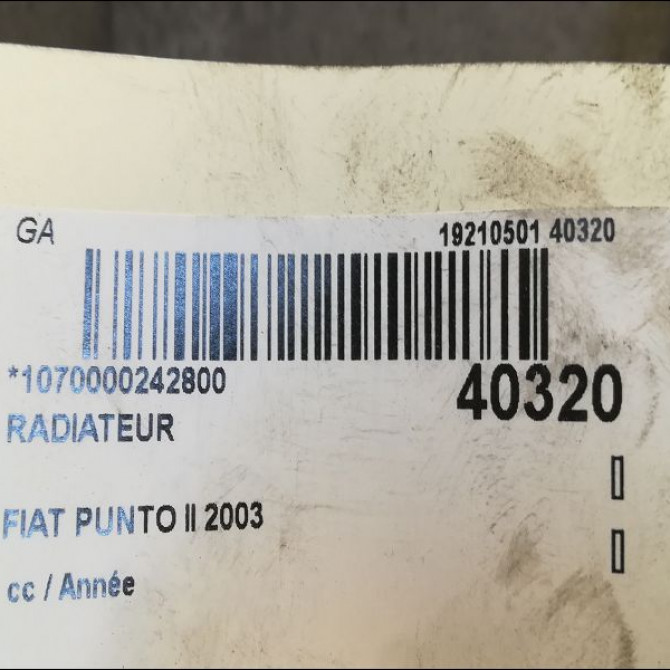 Radiateur occasion FIAT PUNTO II 51714679 3